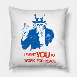 Vintage Uncle Sam Peace Sign Pillow