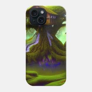 Tree House Portrait, greenery Outside Phone Case