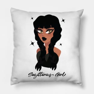 Sagittarius Girl Zodiac Sign Astrology Pillow