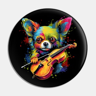 Chihuahua Playing Violin Pin