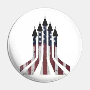 F-14 Tomcats Flying Vertical with Painted American Flag Exhaust Pin