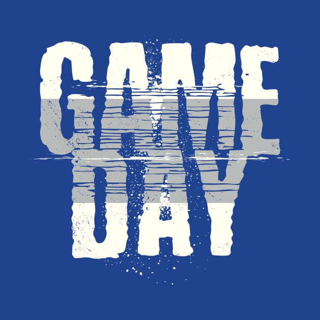 Blue Gameday // Grunge Vintage Football Game Day by SLAG_Creative