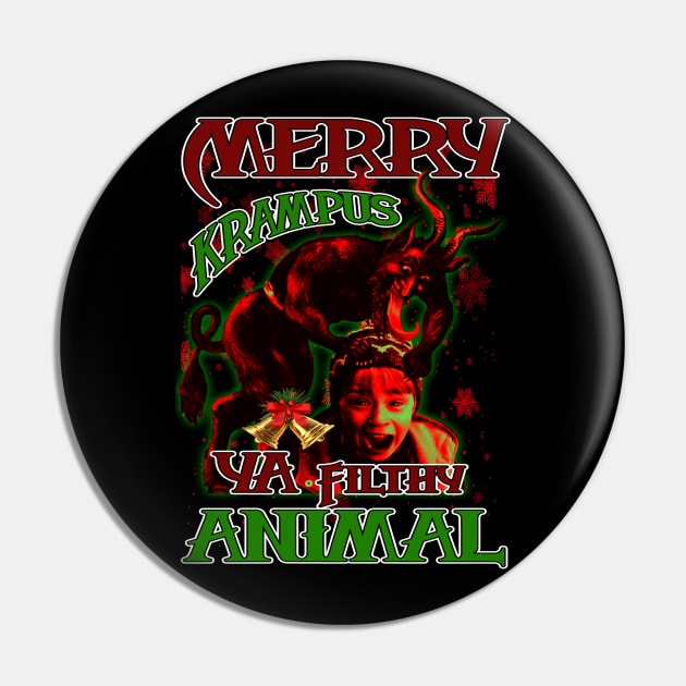 Merry Krampus Ya Filthy Animal Pin by The Dark Vestiary