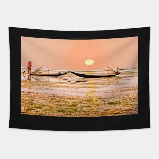 Fishermen at Sunset. Tapestry