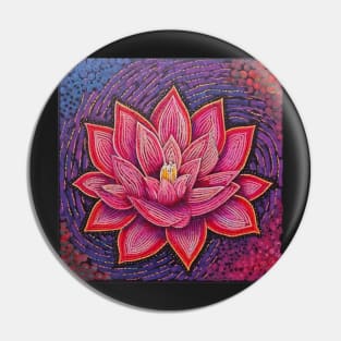 Offset Tiled Art Brut Pink Lotus Pattern Pin