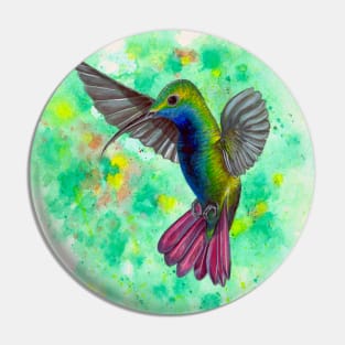 Hummingbird - acrylic painting Pin