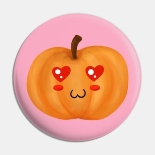 Kawaii Pumpkin In Love Pin