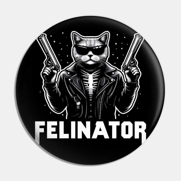 Felinator, cat terminator funny graphic t-shirt for sci-fi cyborg fans, cat lovers and gun enthusiasts. Pin by Cat In Orbit ®