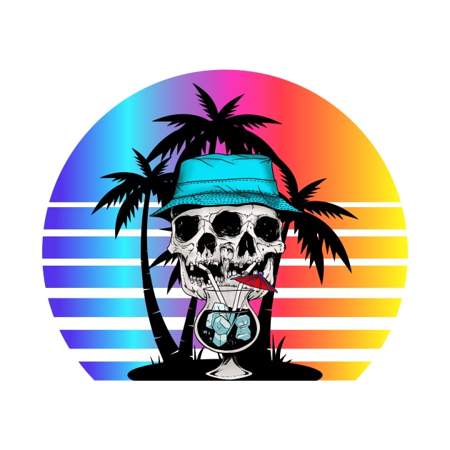 Skull Head Cocktail Sunrise by Hunter