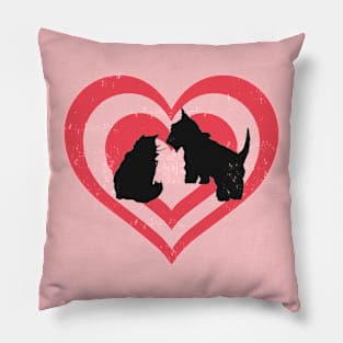 Cat and Dog Besties Forever Pillow