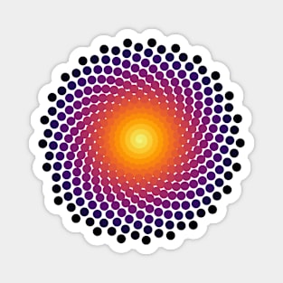 Dot Mandala | Dark Volcano Yellow Red Black Magnet