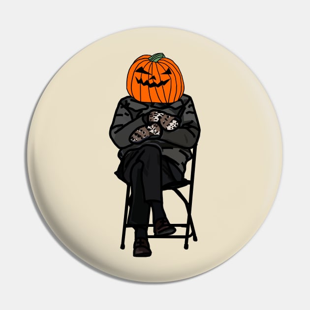 FRONT and BACK Halloween Horror Spooky Bernie Sanders Pin by ellenhenryart