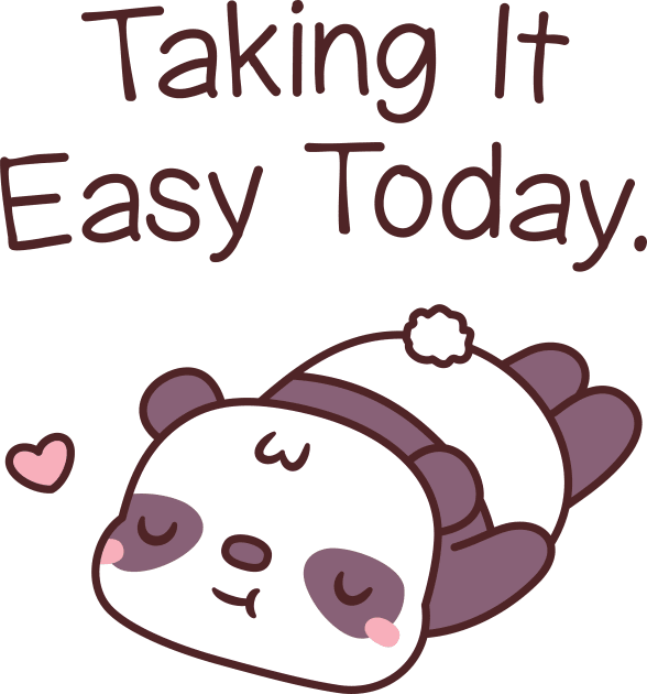 Cute Panda Bear Taking It Easy Today Kids T-Shirt by rustydoodle