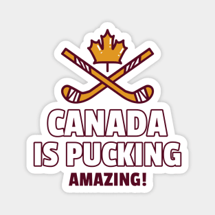 Canada Day Canadian Pride Hockey Magnet