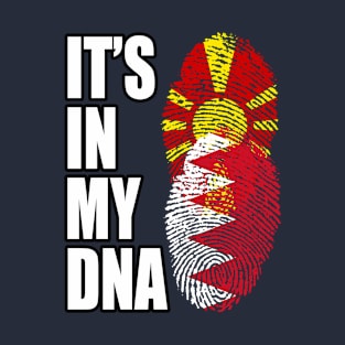 Macedonian And Bahraini Mix Heritage DNA Flag T-Shirt