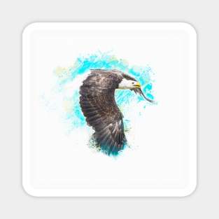 Golden Eagle Bird Animal Wildlife Forest Nature Travel Digital Painting Magnet