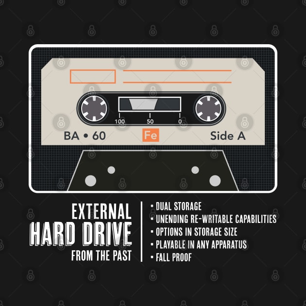 External Hard Drive Retro Audio Cassette Tape by Billy Above