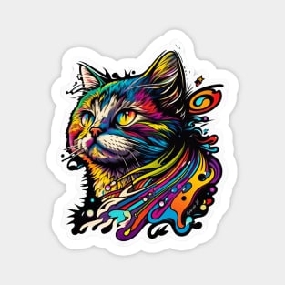 Colorful vector Cat design #4 Magnet