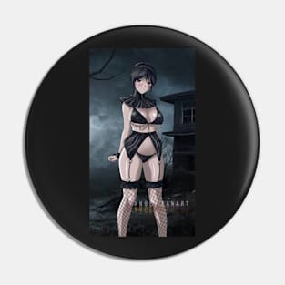 Wednesday Addams Anime Style Pin