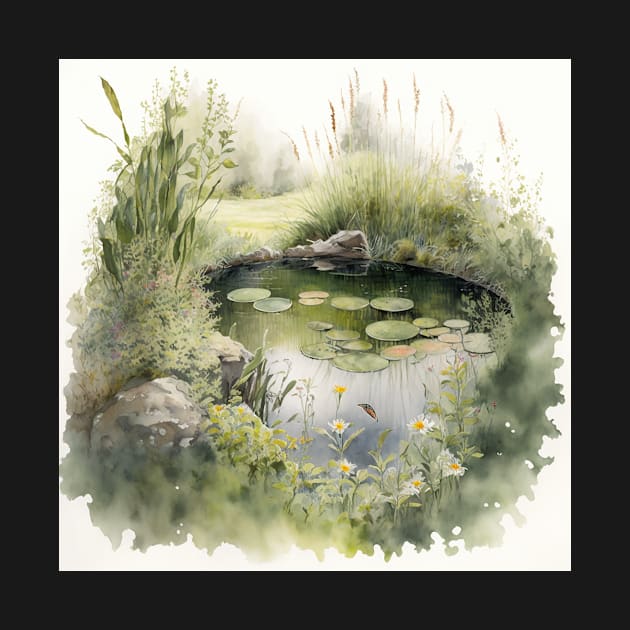 Watercolor Coy Pond by Abili-Tees