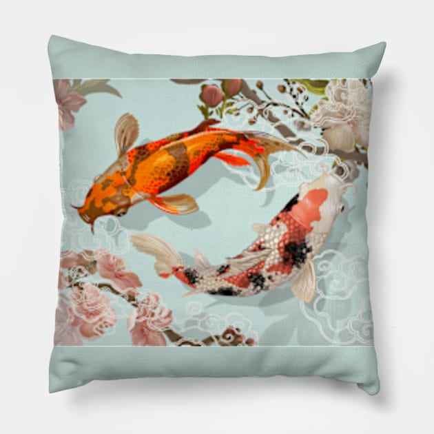 Two koi Pillow by LouMax