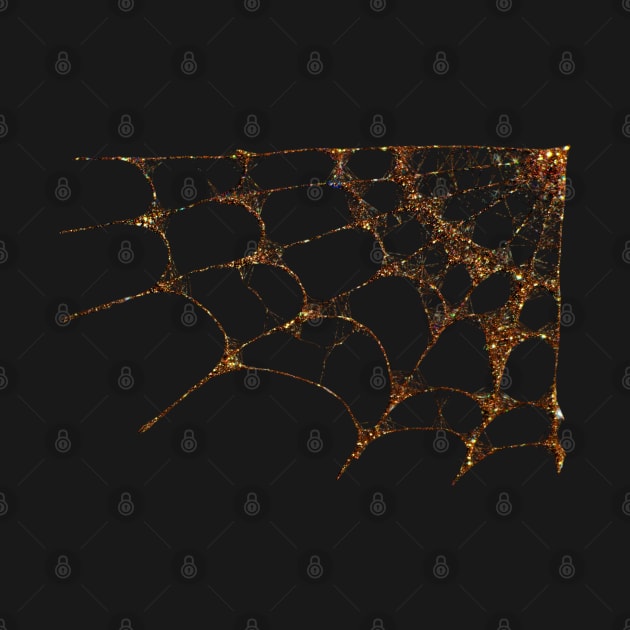 Halloween spider web pattern with glitzy gold sparkles gothic fashion by designsbyxarah