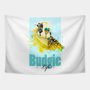 Tropical Exotic Aquarell Budgie Budgerigar Parakeet Parrot Life Tapestry