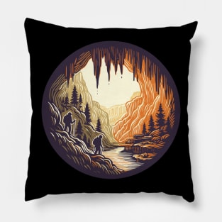 Retro Caving explore adventure Pillow