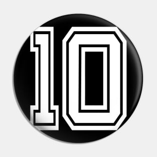 Numbers 10 for a sports team, group, or community Pin