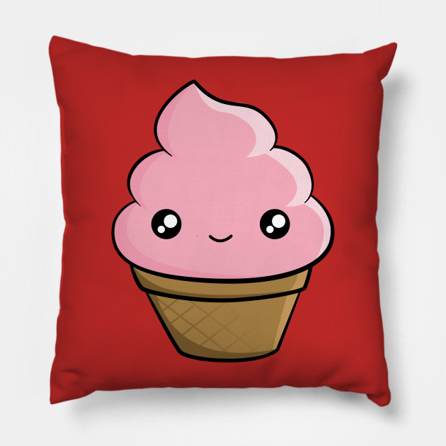 Cute Kawaii Cartoon Ice Cream Kawaii Food Pillow Teepublic Au