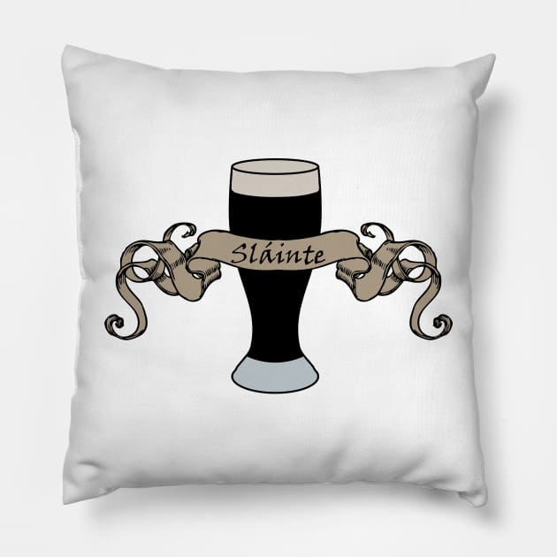 slainte on irish green Pillow by B0red