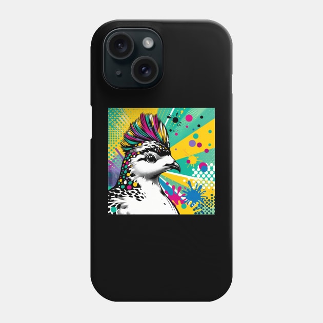 Pop Art Ptarmigan - Alpine Avian Fashion Statement Phone Case by PawPopArt