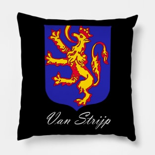 Van Strijp family crest (with writing) Pillow
