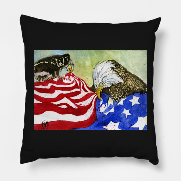 America Divided Pillow by Rec Affect Band Merch