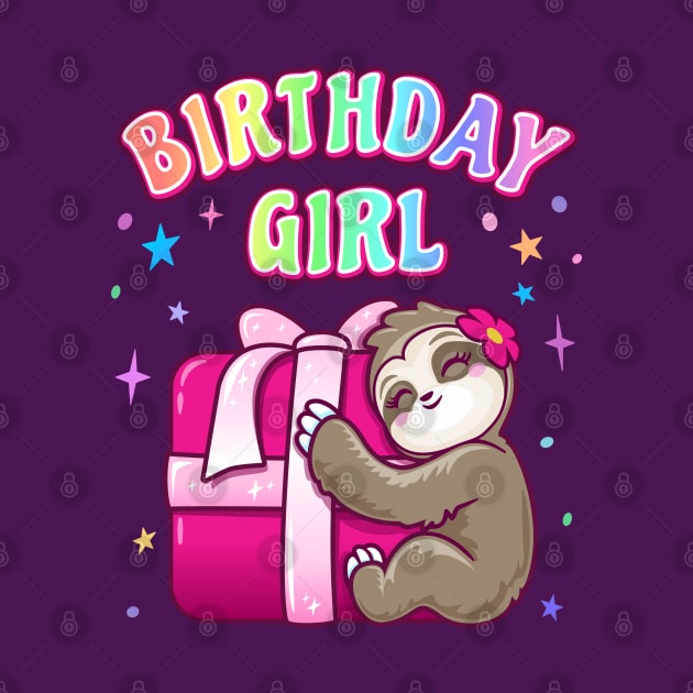 Birthday Girl Cute Gift Sloth Theme Kids Party by PnJ