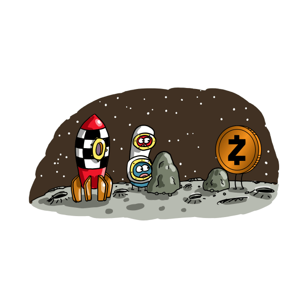 Zcash coin on the moon by DesignbyDarryl