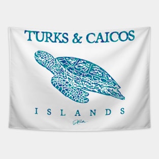Turks & Caicos Islands Gliding Sea Turtle Tapestry