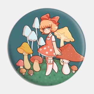 Mushroom Girl Pin