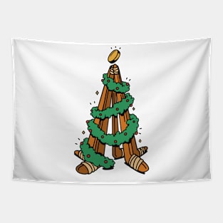 Hockey Holiday Goal Celebration Tapestry