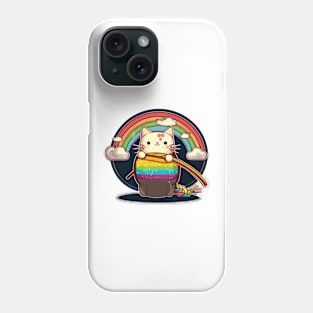 cat kawaii rainbow katana Phone Case