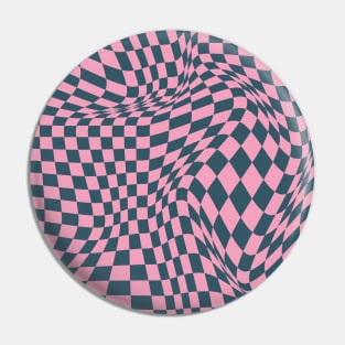 Checkerboard Pattern - Pink Blue Pin