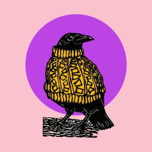 Bejumpered Crow on Purple T-Shirt