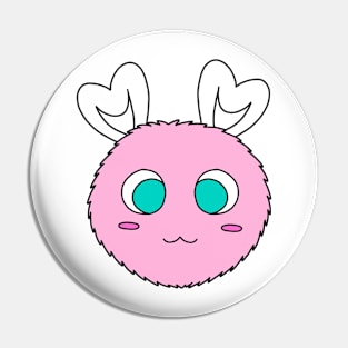 Pink Heart-Antenna Puff Pin