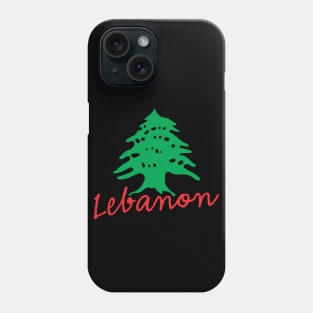 Lebanon Name with Lebanese Flag Cedar Tree Icon Design Phone Case