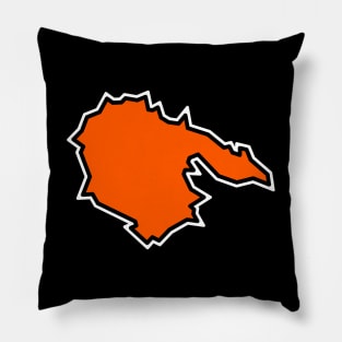 Hornby Island Orange Silhouette - Simple but Bold Gift - Hornby Island Pillow