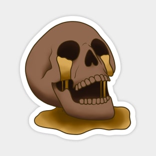 Skull Fountain (Gold) Magnet