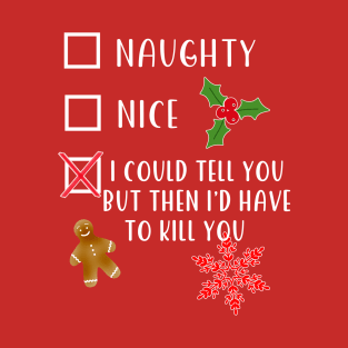 FUNNY NICE OR NAUGHTY LIST I COULD TELL YOU... T-Shirt