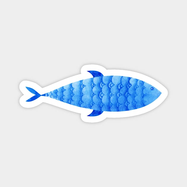 Blue fish Magnet by shoko