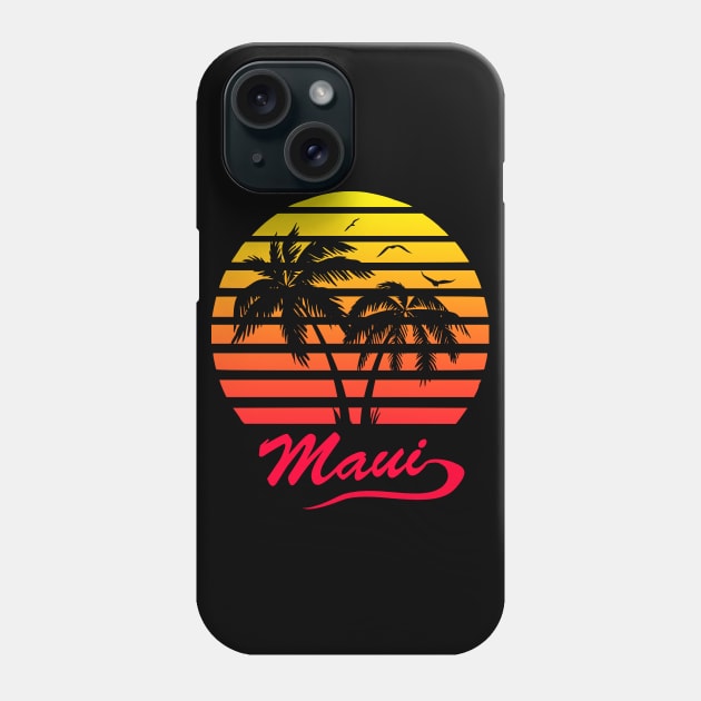 Maui 80s Sunset Phone Case by Nerd_art