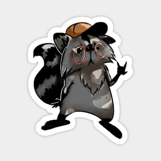 raccoon with glasses Magnet